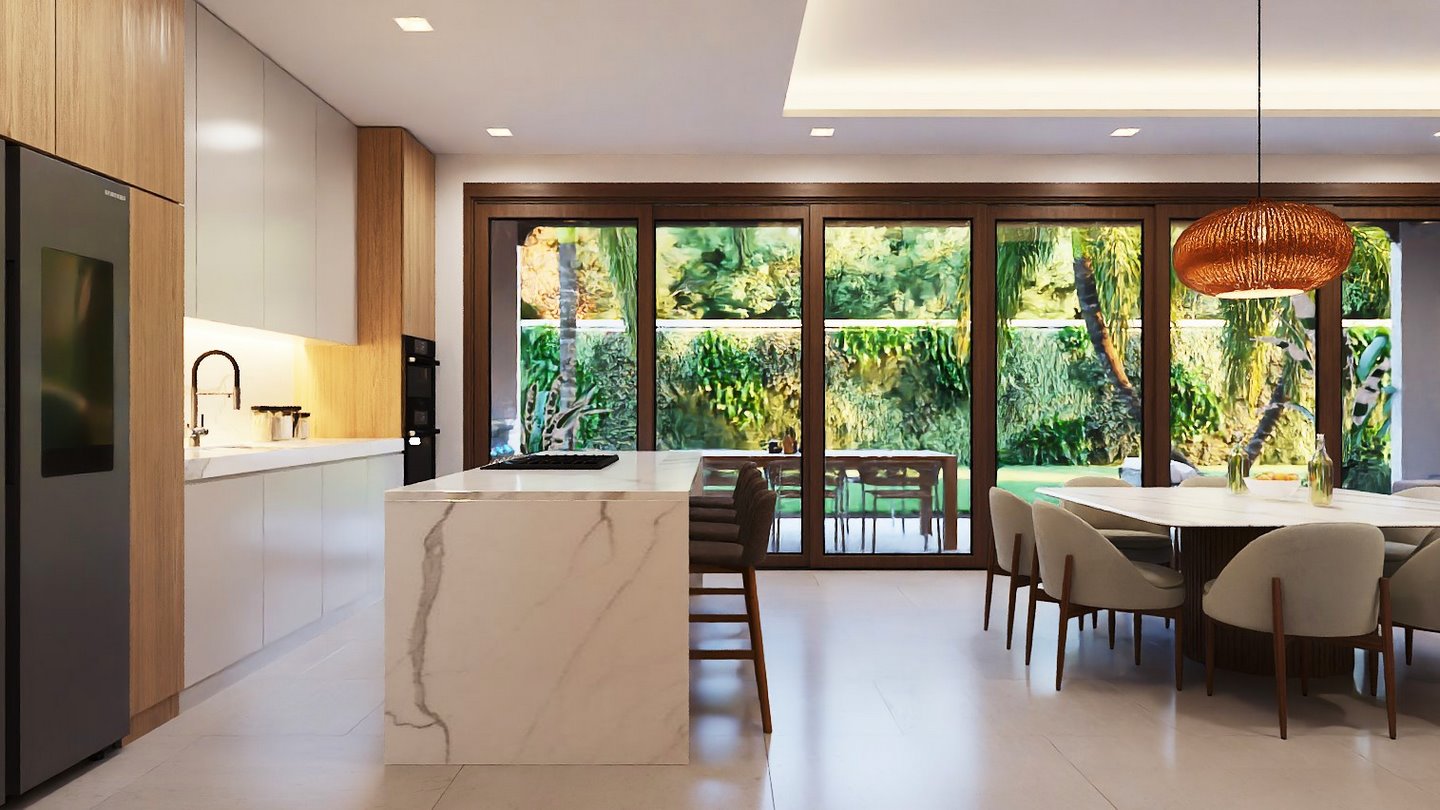 9978-Cuisine et salle à manger d'un des appartements de 4 chambres
