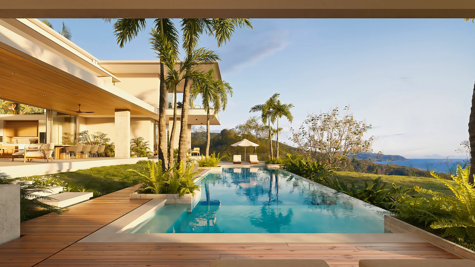 9204-Piscine avec vue mer de la villa à Flamingo au Costa Rica