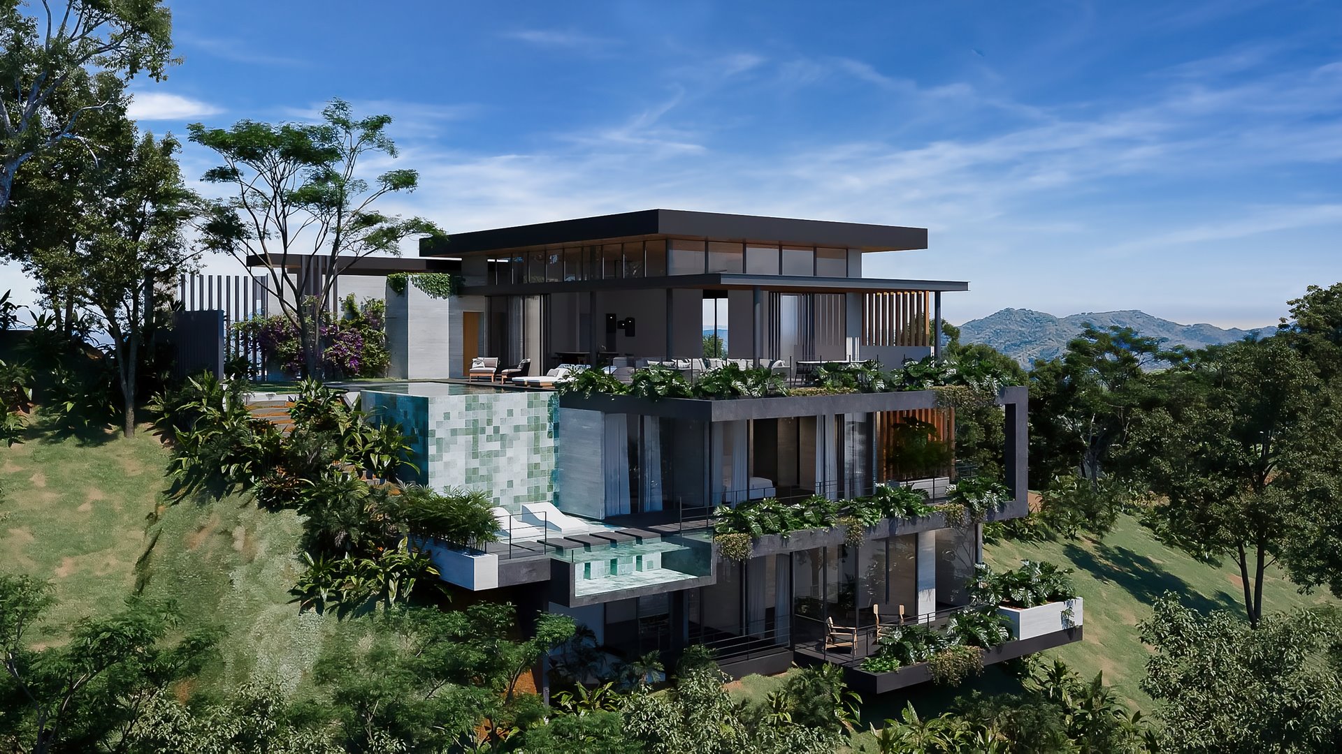 10620-Villa de luxe avec vue mer et piscine à cascade en vente à Tamarindo