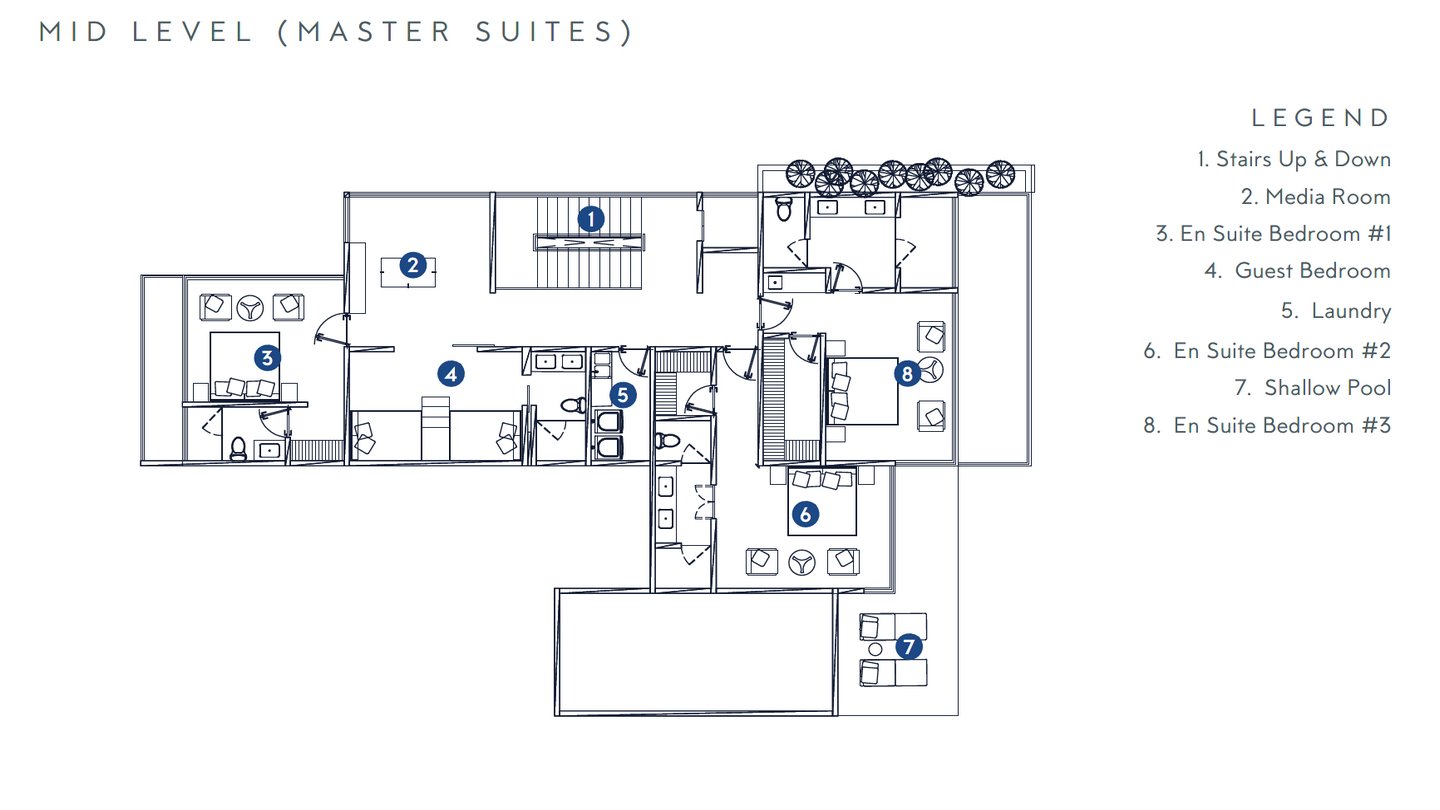 10631-Plan du niveau comprenant les chambres