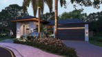 12226-La villa neuve éclairée en soirée