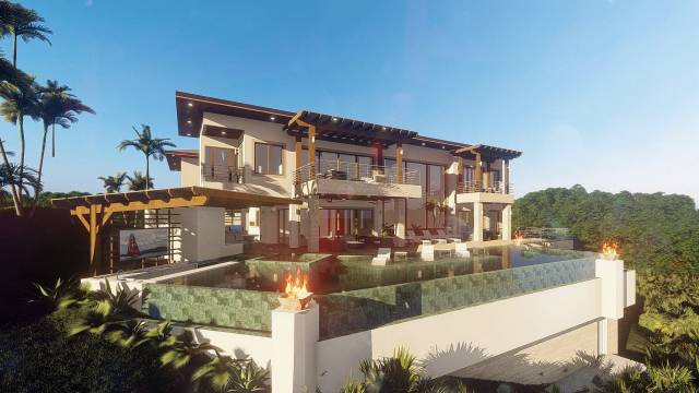 Sur les hauteurs de Flamingo, luxueuse villa neuve en vente avec vue panoramique sur la mer...
