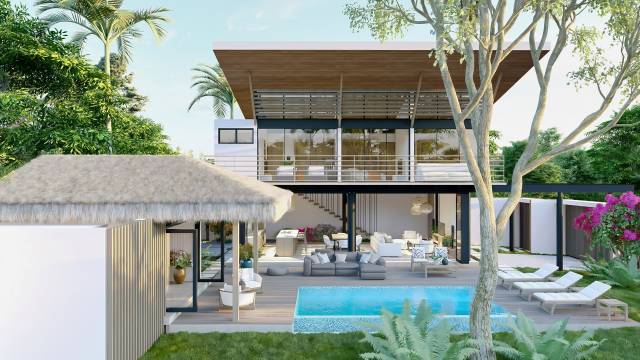 A Tamarindo, maison neuve en vente avec une piscine.